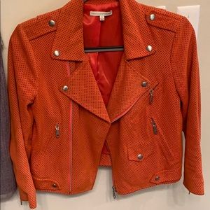 Burnt orange perforated suede Jacket!!